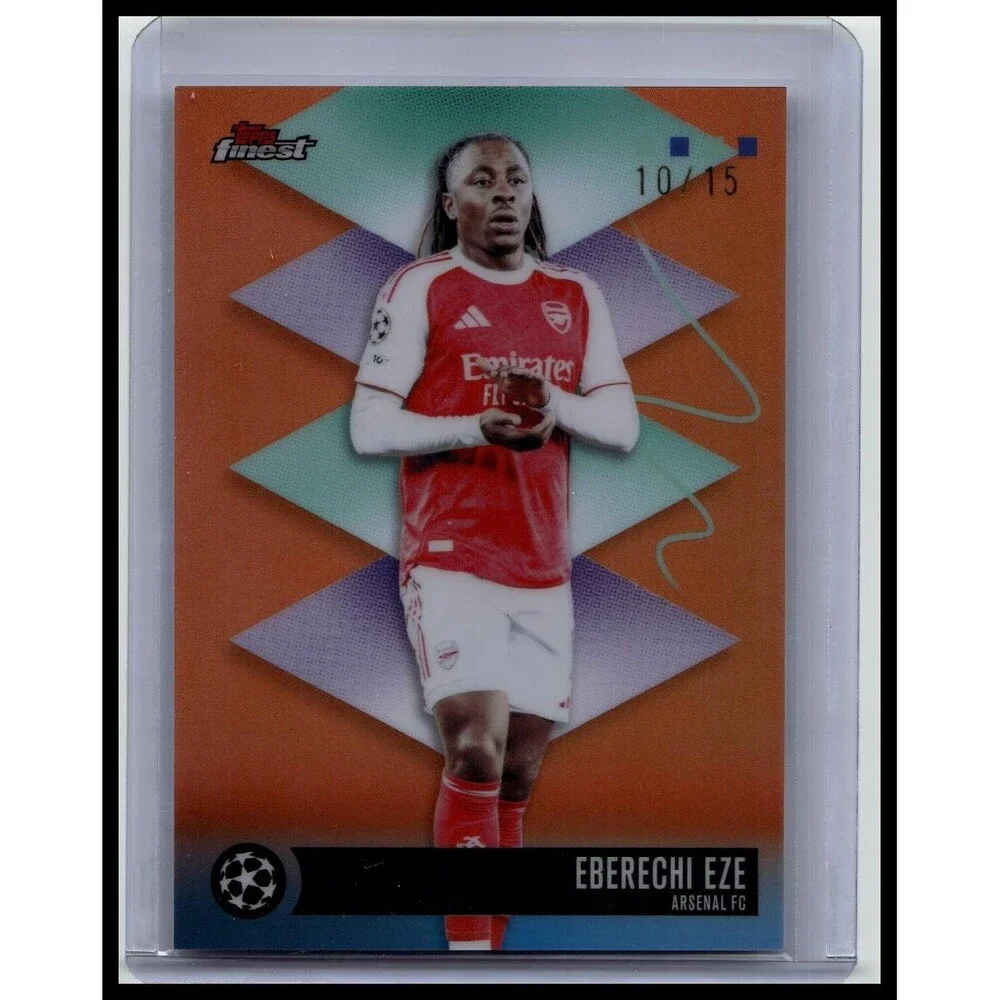 2025-26 Finest UEFA Eberechi Eze #477 Arsenal FC Orange Refractor #/15